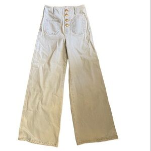 Zara High Rise Exposed Button Fly Straight Jean Size 0